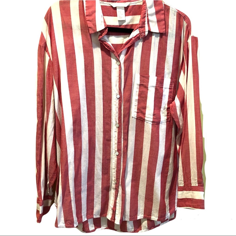 STRIPED BUTTON-DOWN SHIRT | H&M | 100% COTTON | Size 12 - Picture 2 of 5